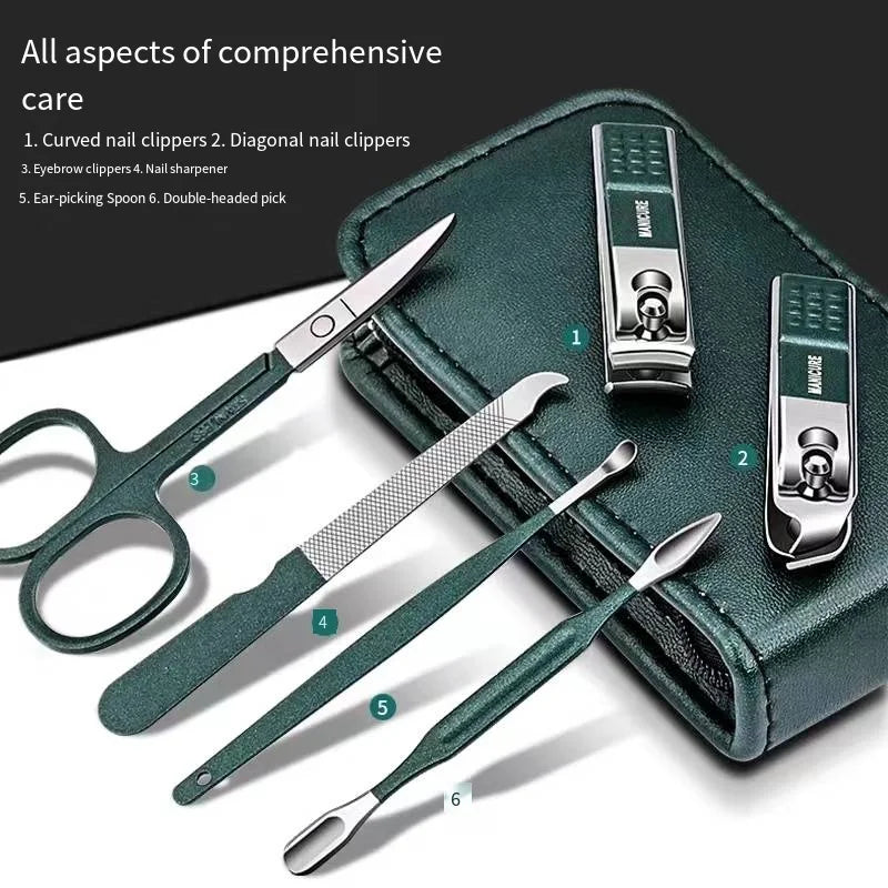 Nail Scissors Set Household High End Mens E Mulheres Especiais Nail Clippers Manicure Beauty Tools 6 Piece Portable Household