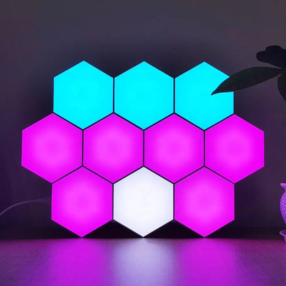 Luminária Hexagonal LED de Parede RGB